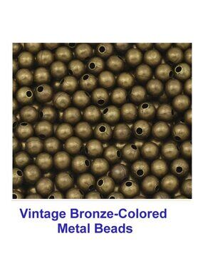 Vintage Bronze-Colored Metal Beads  5mm  197 Pieces